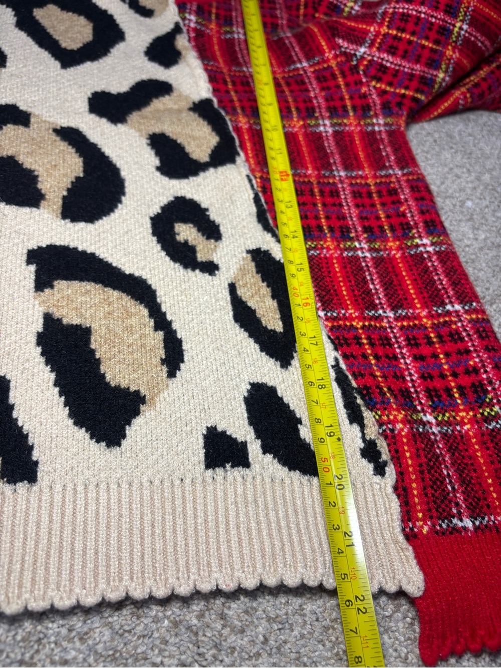 Leopard Print Knit Sweater Wool Acrylic Blend Size M